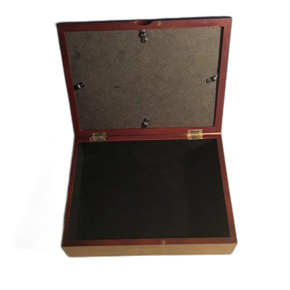 Mahogany - Toned Finish 9.5 x 7 in Storage Box w/5 Photo Slots Holds Whatever - Picture 2 of 7